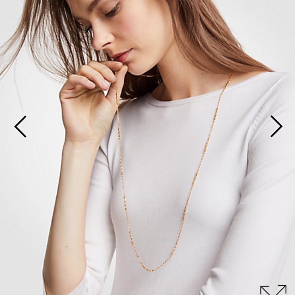 Ann Taylor Triple Crystal Station Gold Necklace